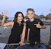 Gitta Saxx (DJ) mit Valentino West (DJ) "CocoGlamSummerOpening 2019" am CocoBeach und Jimmys Secret auf der Insel Ibiza in Spanien am 09.05.2019  Foto: BrauerPhotos / J.Reetz